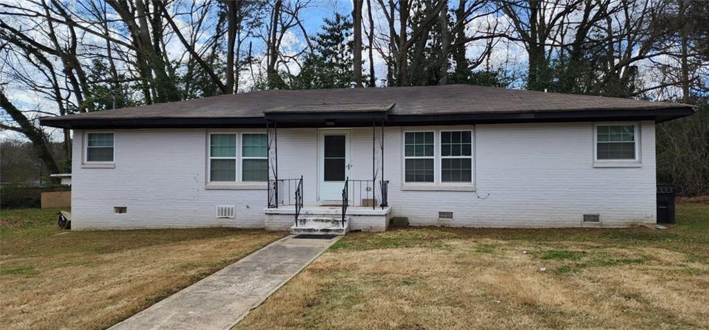 a house view with a garden