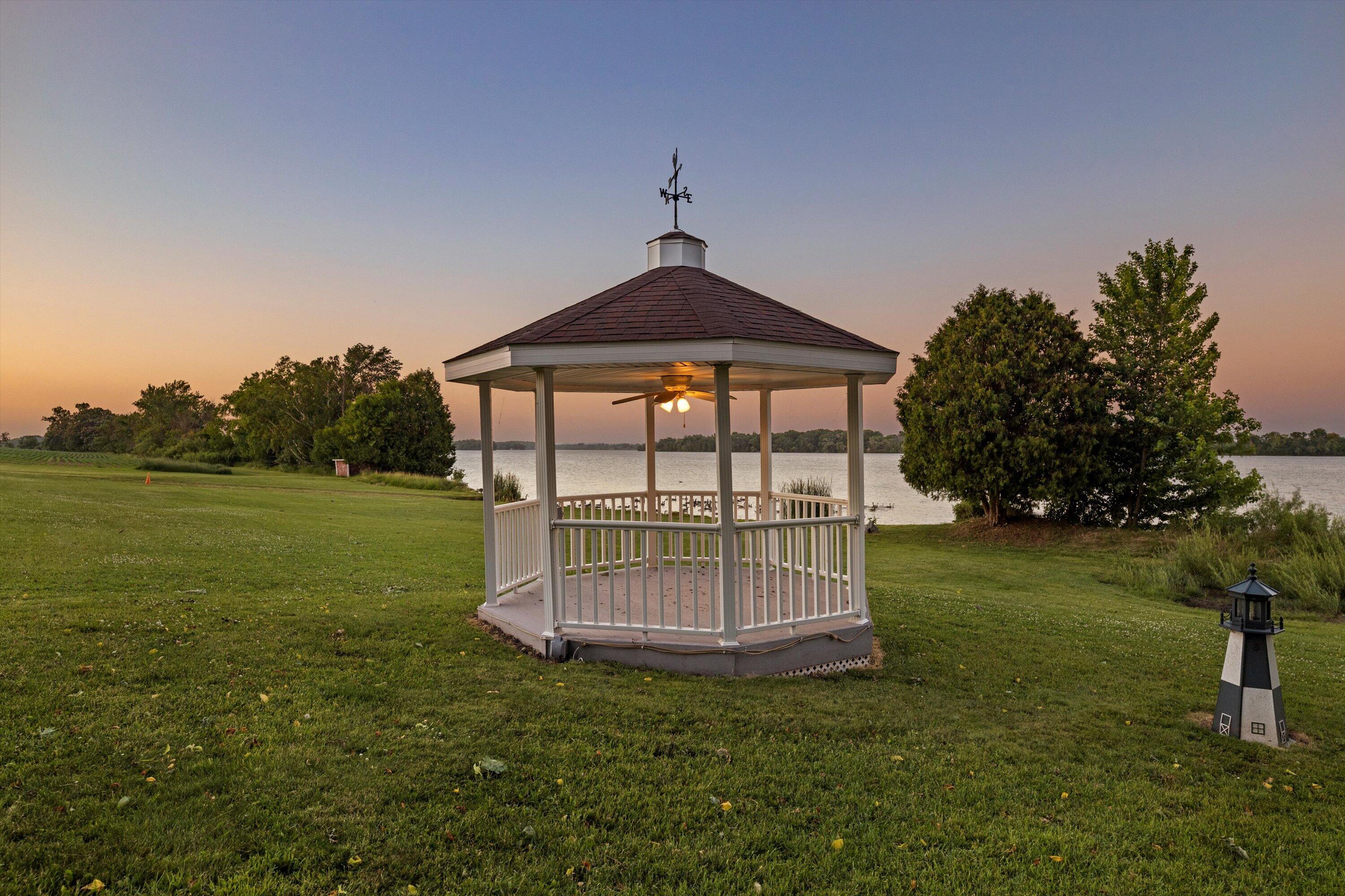 N4554 Lakeview Road Hustisford, WI 53034 - Photo 10 of 38 Gazebo overlooking lake
