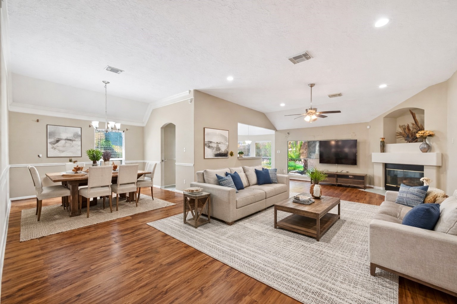 23211 Goldensong Court Spring, TX 77373 - Photo 6 of 50 Virtually staged open living room, Dining space
