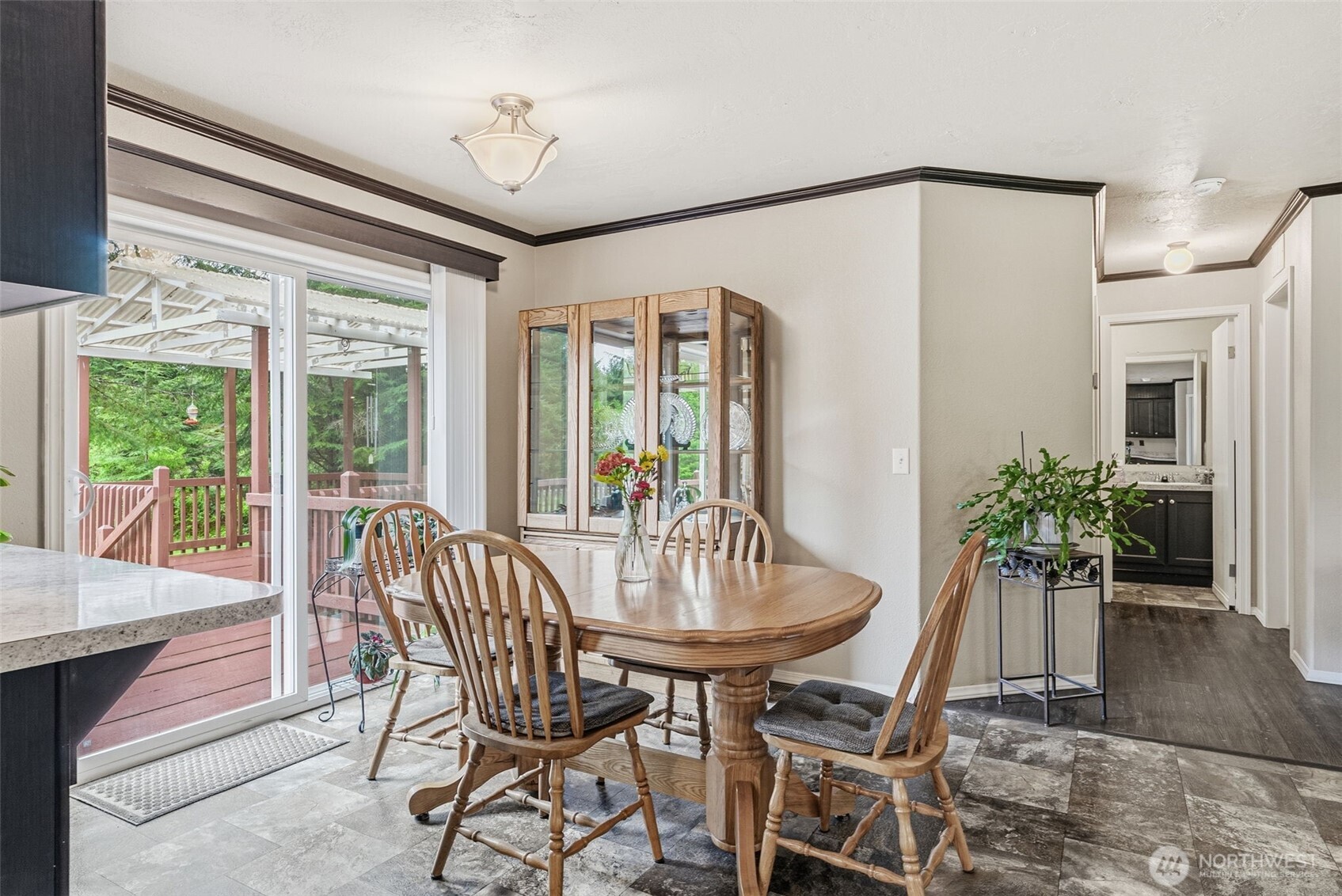 1047 Beaver Creek Road Cathlamet, WA 98612 - Photo 12 of 39 a view of a dining room with furniture window and outside view