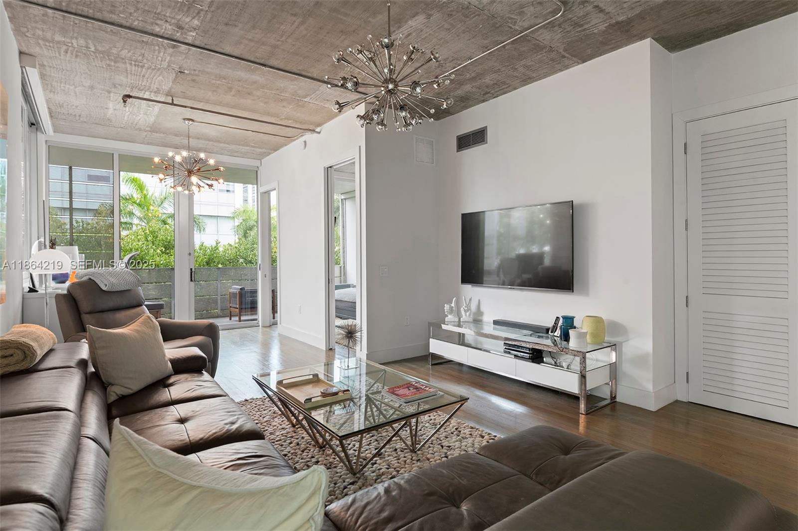 1700 Meridian Avenue, Unit 307 Miami Beach, FL 33139 - Photo 12 of 32 a living room with furniture and a flat screen tv