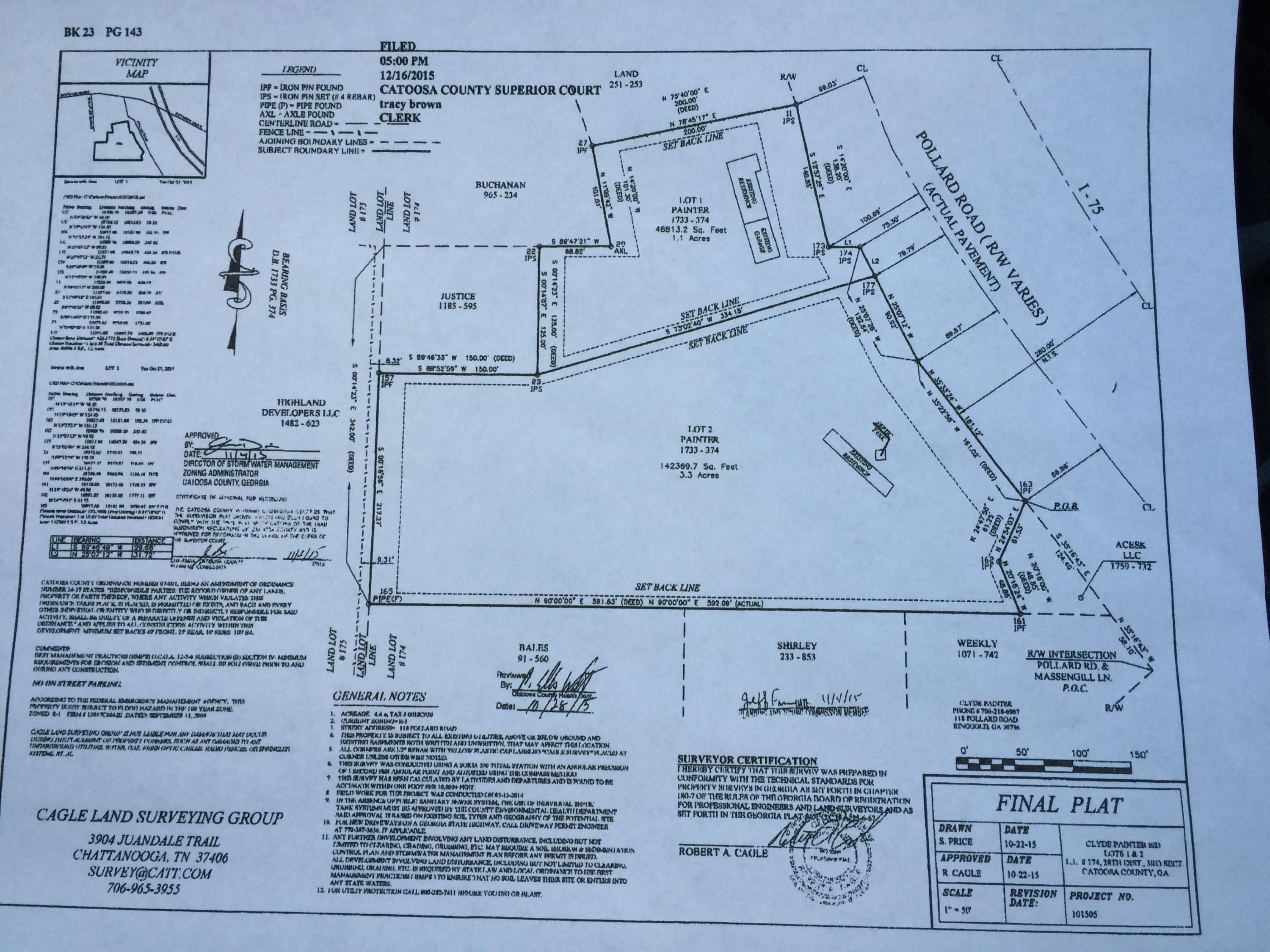 118 Pollard Road Ringgold, GA 30736 - Photo 36 of 36 New Plat map