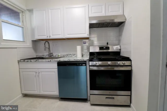 a kitchen with stainless steel appliances granite countertop a stove and a microwave