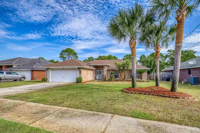 a house with palm tree in front of it
