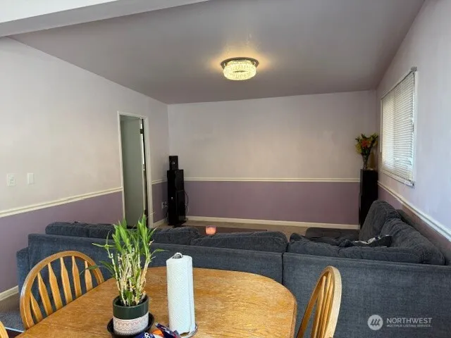 a room with a potted plant