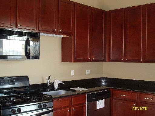 5203 South Calumet Avenue, Unit 3D Chicago, IL 60615 - Photo 2 of 8 a kitchen with granite countertop a stove and cabinets