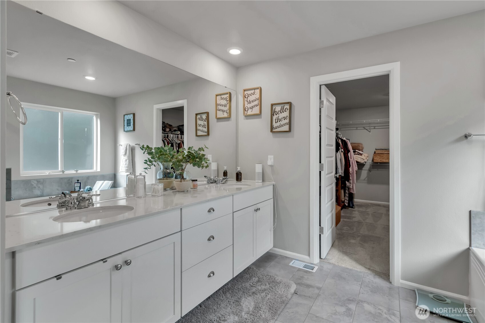 1226 Baker Hts Loop Bremerton, WA 98312 - Photo 25 of 40 a en suite bathroom with double sink and a mirror