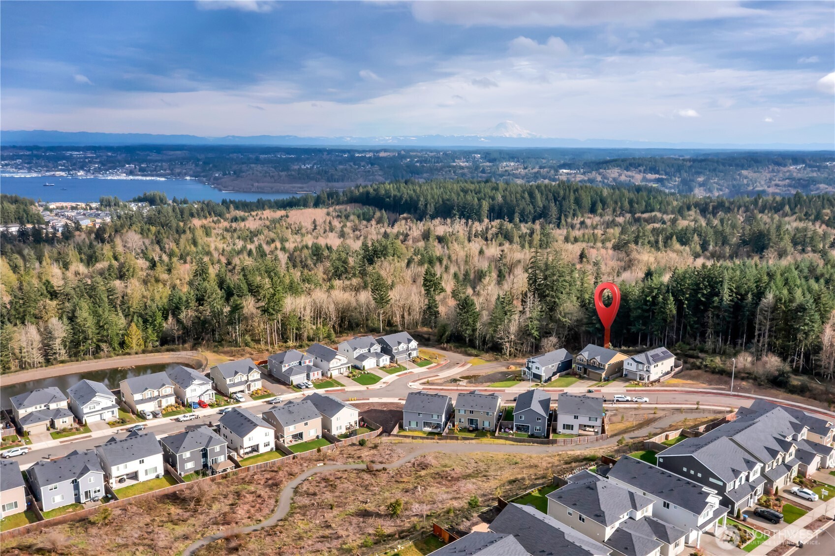 1226 Baker Hts Loop Bremerton, WA 98312 - Photo 38 of 40 a view of lake with a mountain