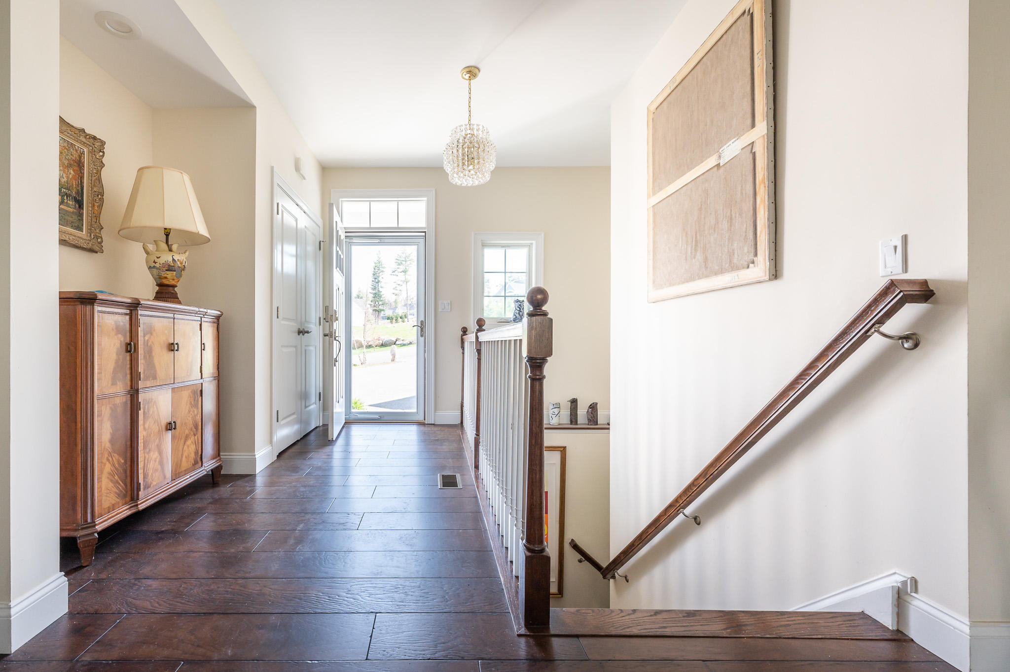 16 Burning Tree Road Great Barrington, MA 01230 - Photo 4 of 39 a view of a hallway with wooden floor and staircase