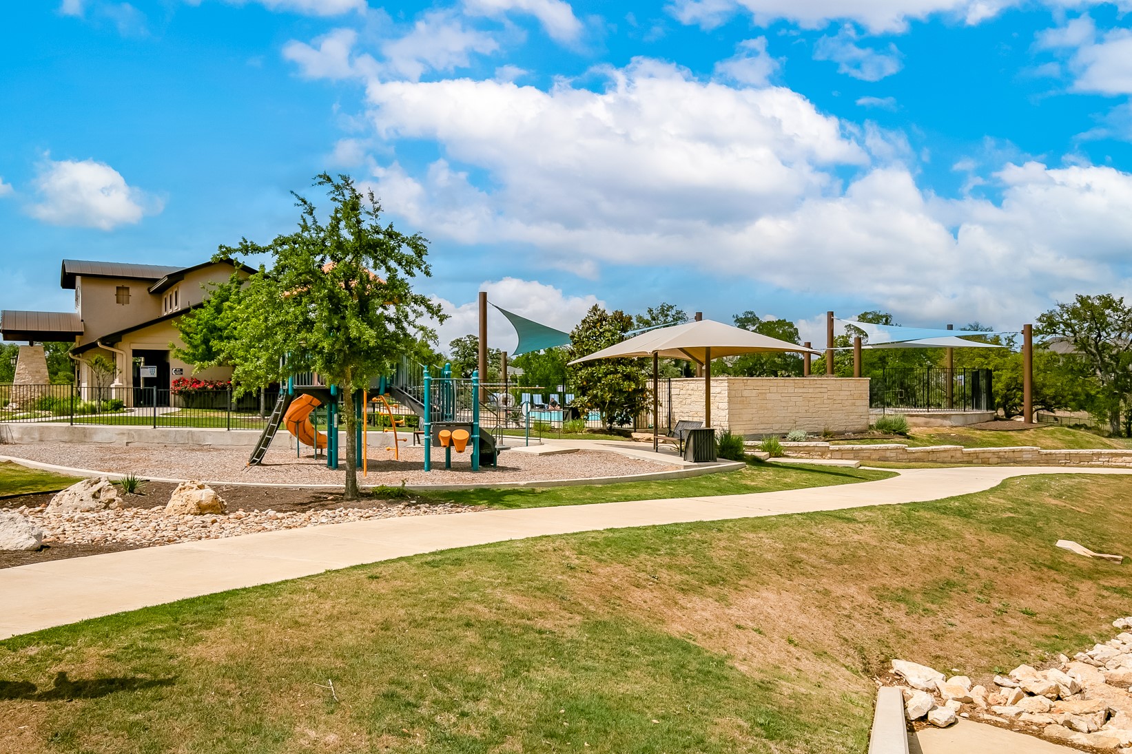 128 Ridgeview Court Georgetown, TX 78628 - Photo 20 of 22 a view of a swimming pool with an outdoor space and seating area