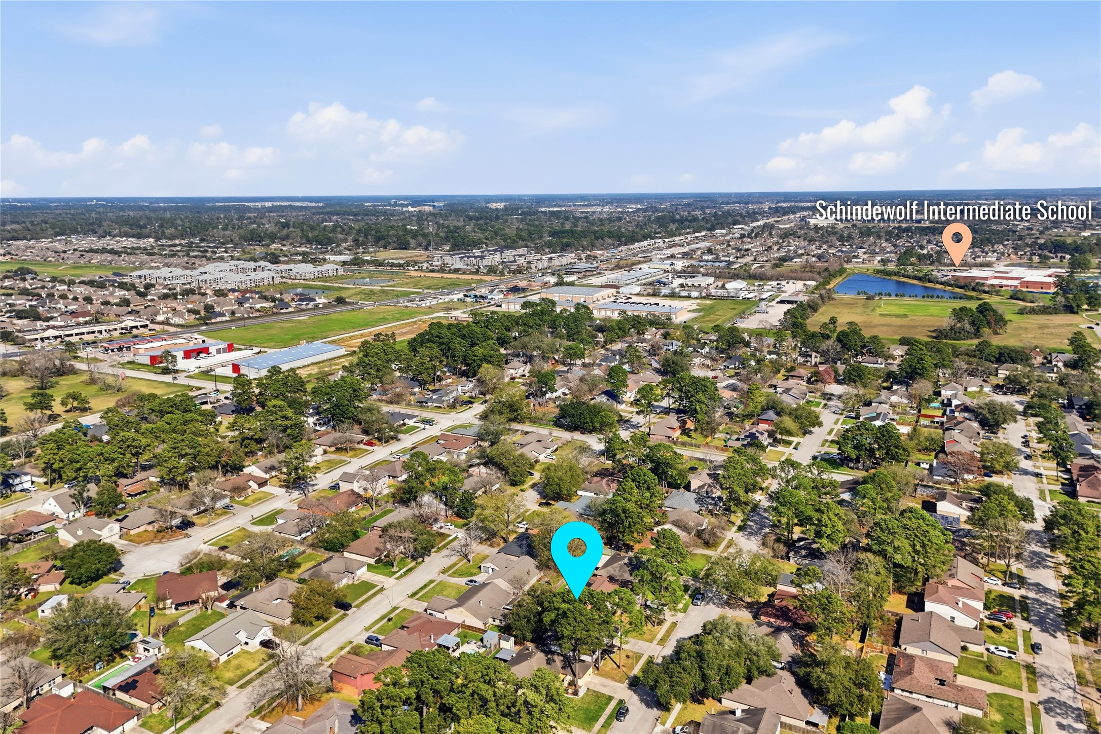 4506 Pineville Lane Spring, TX 77388 - Photo 35 of 36 Aerial view showcasing nearby schools