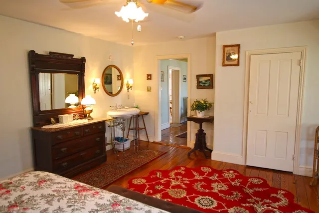 a living room with furniture and a couch