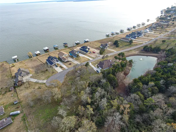 a view of water with mountain