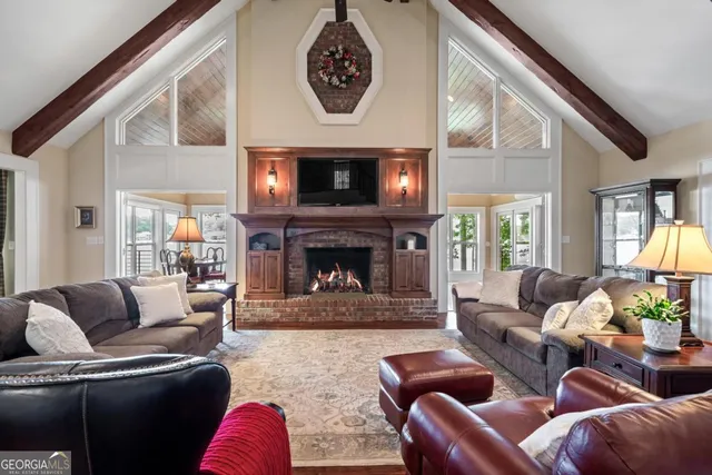 a view of a chairs and table in the patio