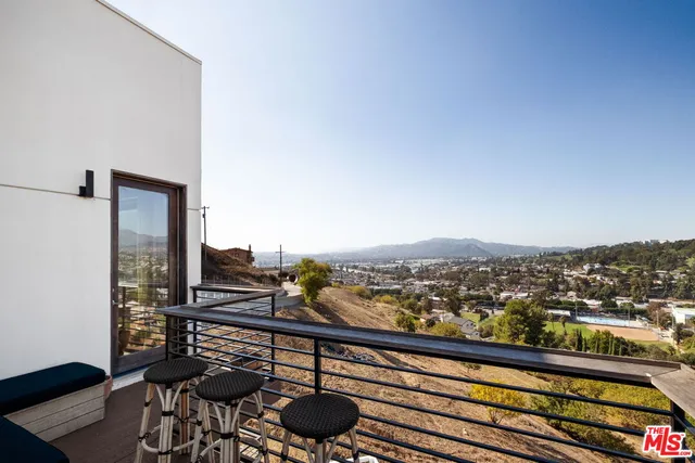 a view of city from balcony