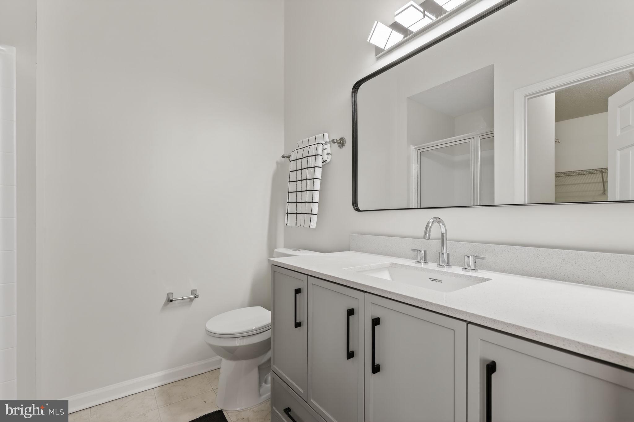8612 Fire Rock Road Laurel, MD 20724 - Photo 28 of 57 a bathroom with a toilet a sink and mirror