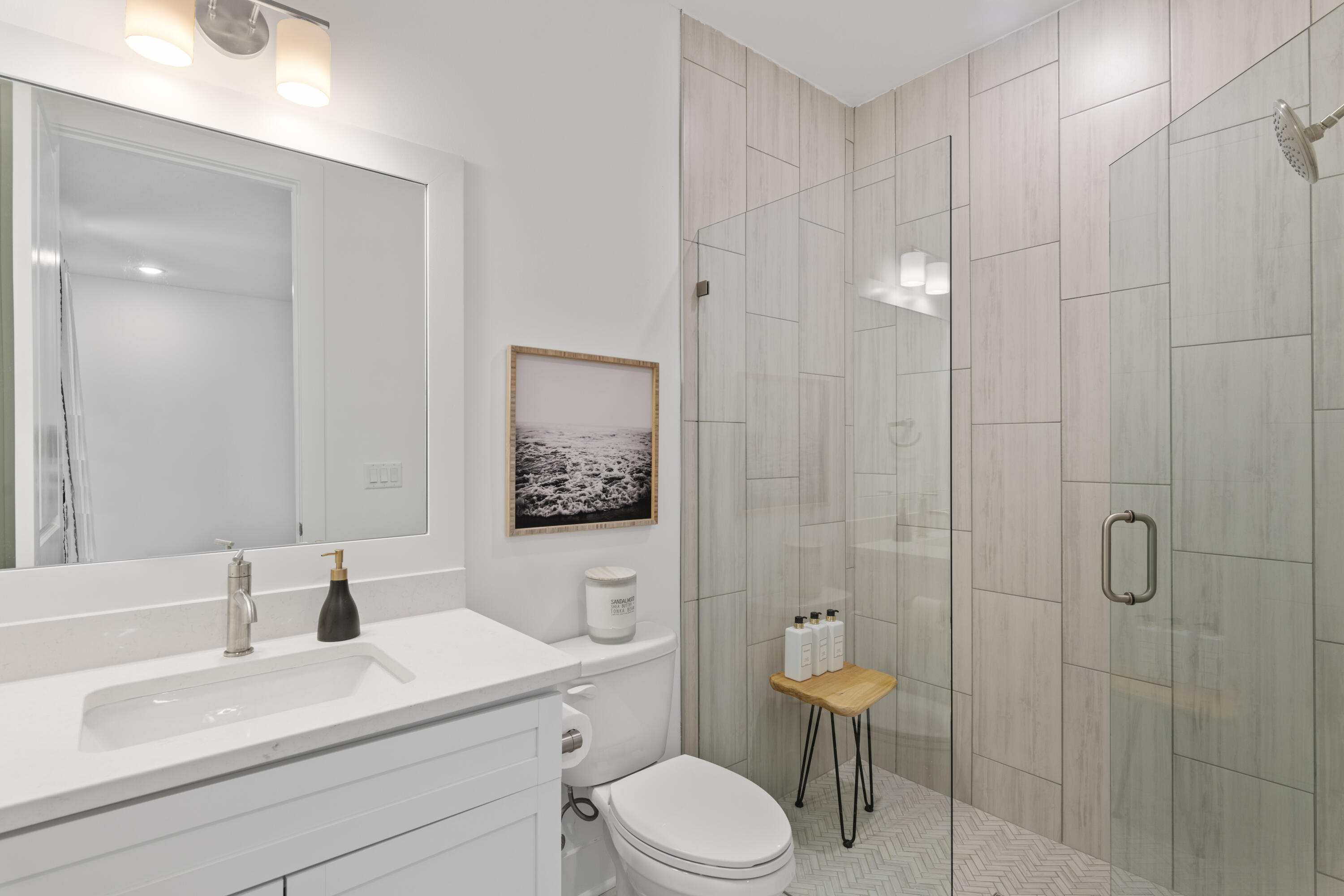50 Blue Eden Loop, Unit LOT 39 Santa Rosa Beach, FL 32459 - Photo 29 of 29 a bathroom with a toilet sink vanity granite and shower