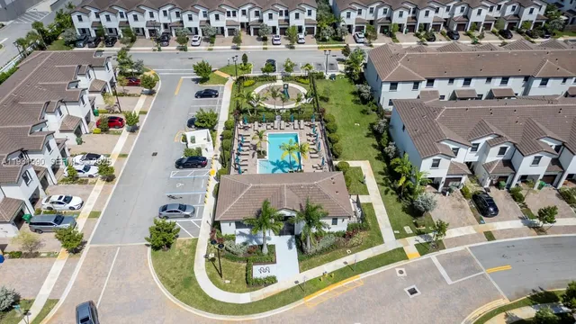 an aerial view of a house