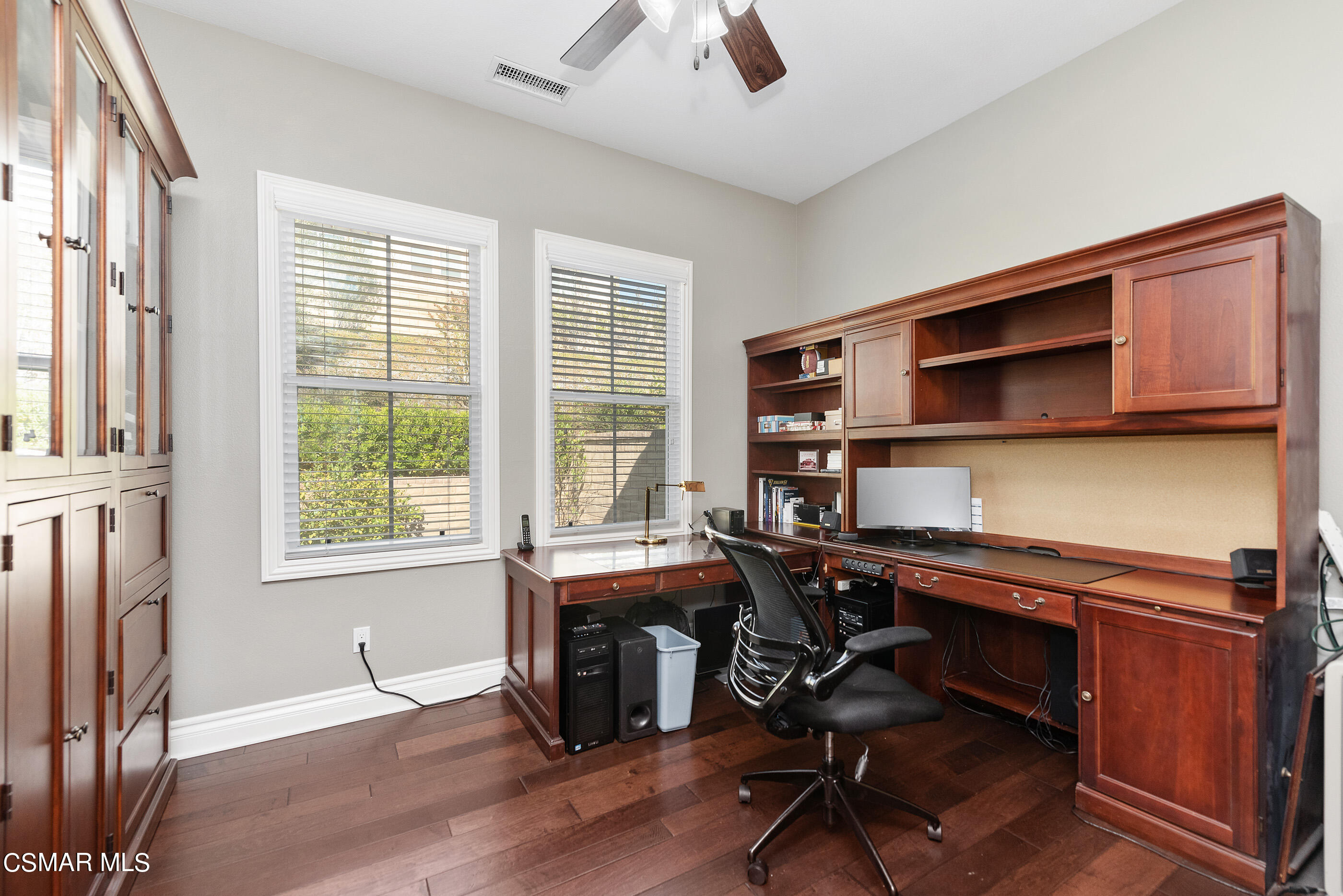 13740 Pinefield Court Moorpark, CA 93021 - Photo 25 of 62 a view of a workspace with furniture and a window