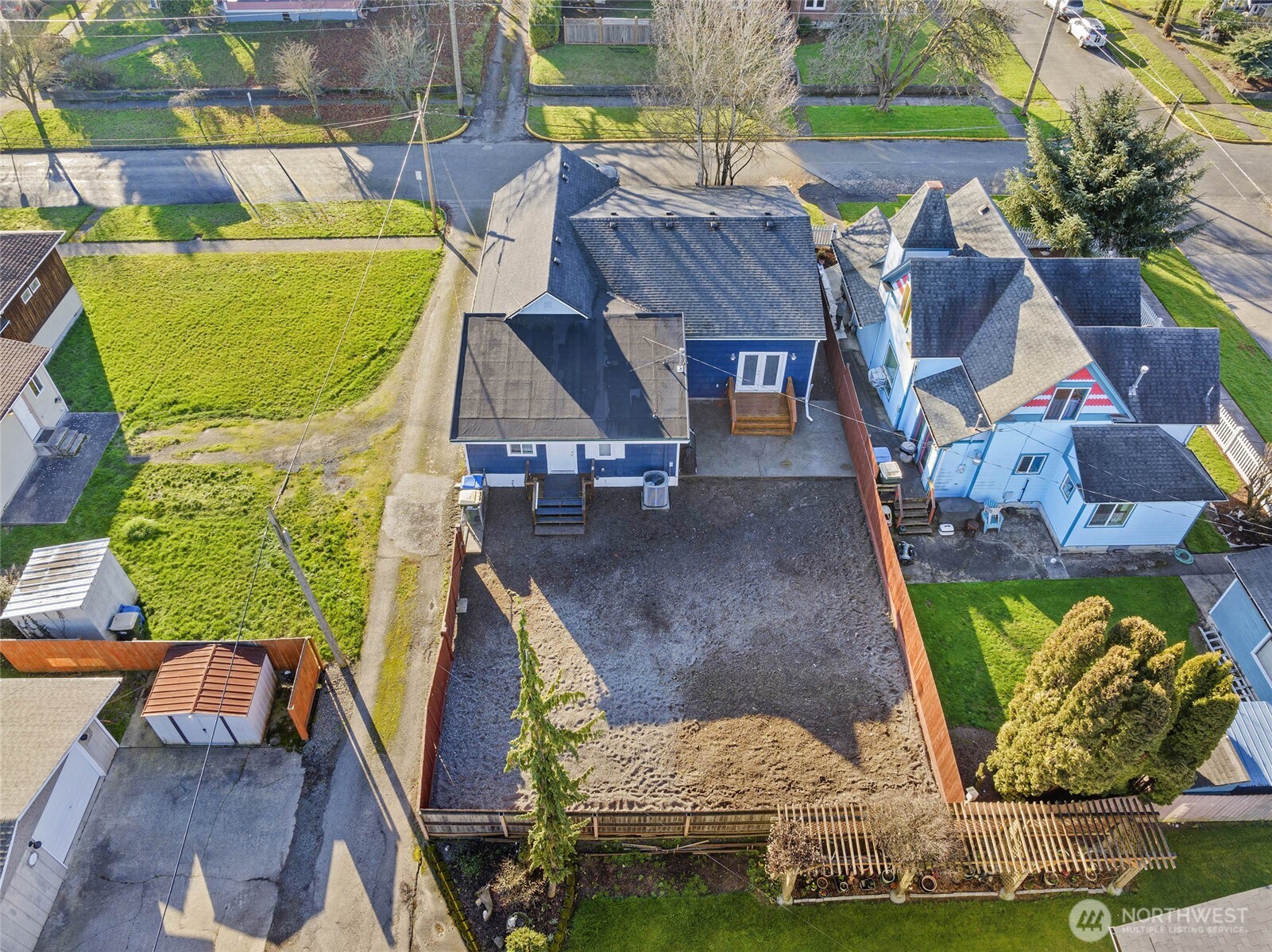 856 Northwest Folsom Street Chehalis, WA 98532 - Photo 30 of 38 an aerial view of a house with a swimming pool