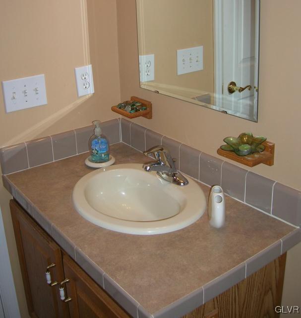 24 Spokane Road Albrightsville, PA 18210 - Photo 30 of 38 View of the main bath vanity featuring a lighted m