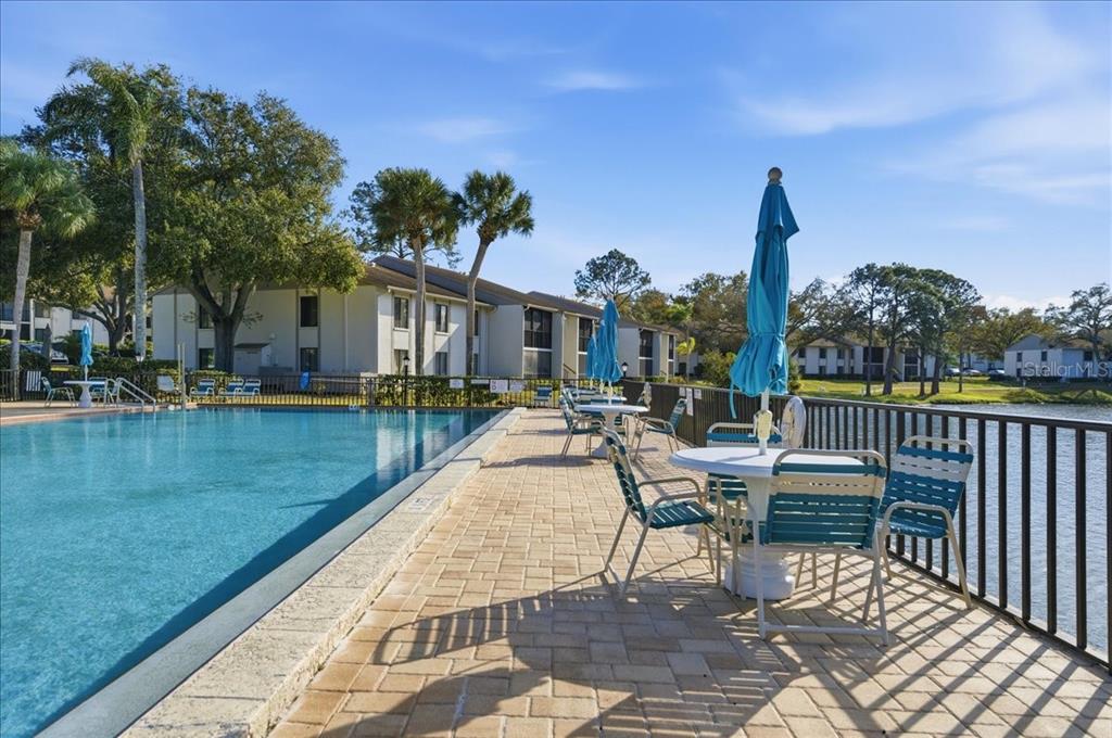 2666 Pine Ridge Way North, Unit C2 Palm Harbor, FL 34684 - Photo 53 of 74 a view of a garden with lake view