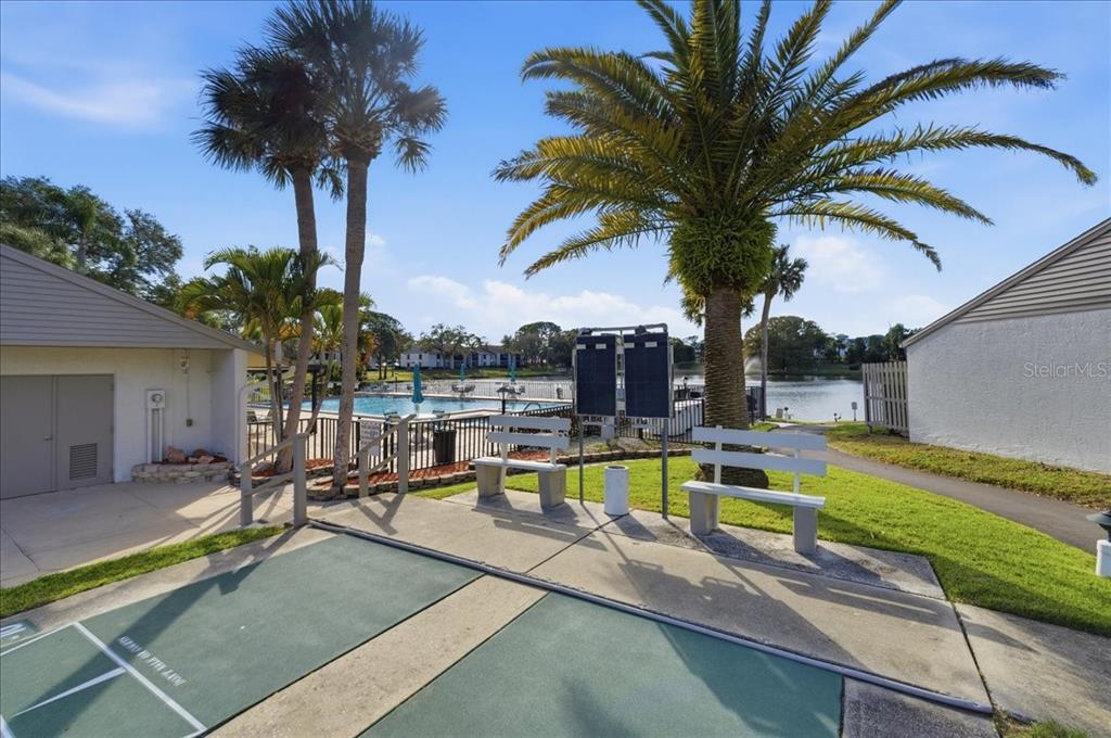 2666 Pine Ridge Way North, Unit C2 Palm Harbor, FL 34684 - Photo 60 of 74 a view of a swimming pool with a table and chairs