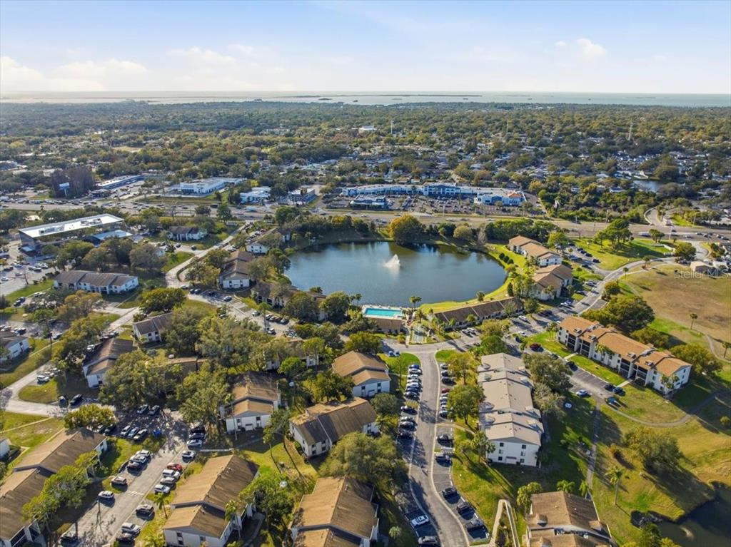 2666 Pine Ridge Way North, Unit C2 Palm Harbor, FL 34684 - Photo 72 of 74 an aerial view of residential houses with outdoor space