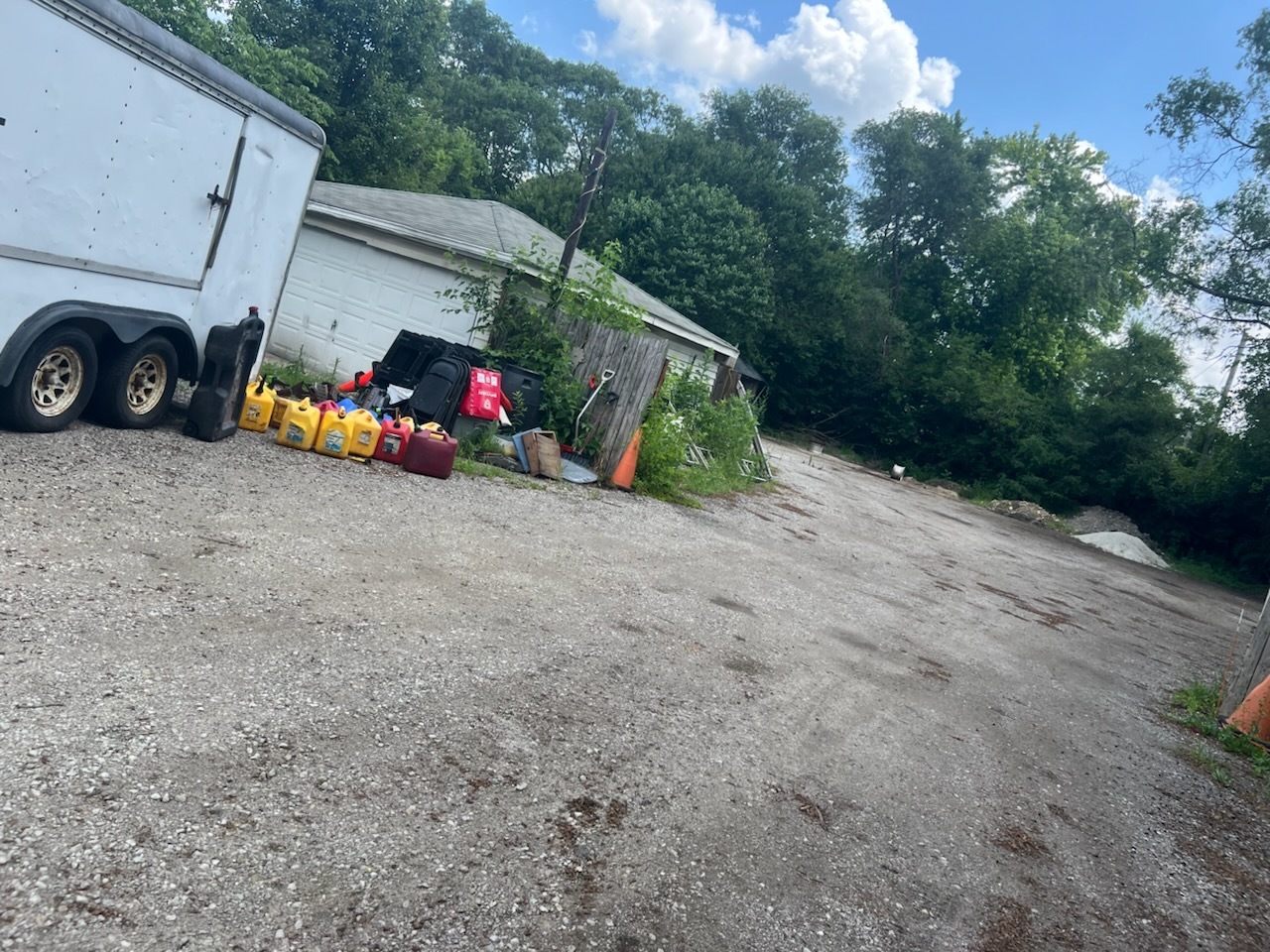 a view of outdoor space and car parked