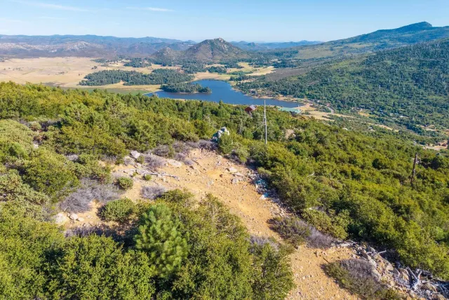 a view of lake with mountain