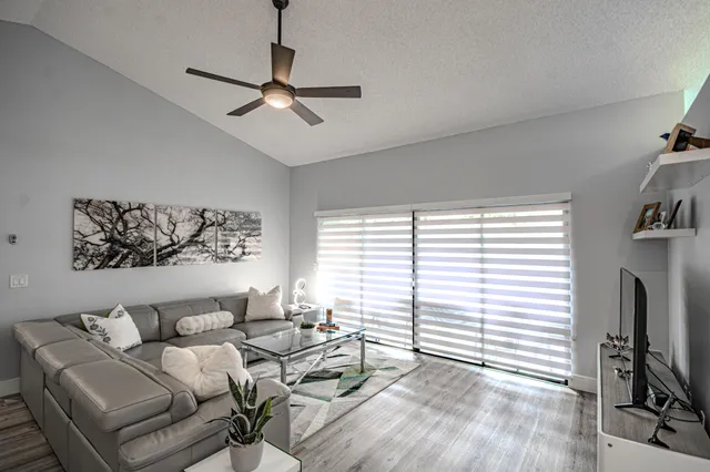 a living room with furniture