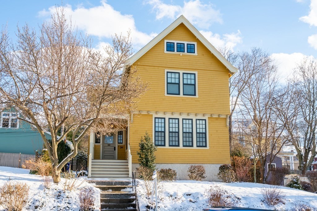 a front view of a house