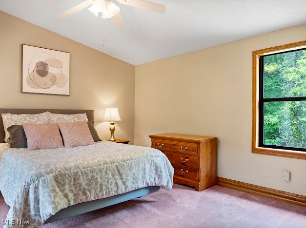 631 Short Brook Road Vincent, OH 45784 - Photo 29 of 31 Bedroom with carpet floors, baseboards, a ceiling fan, and vaulted ceiling