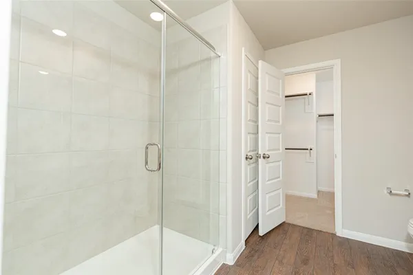 a bathroom with a shower