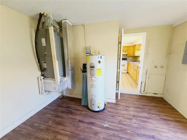 a view of a living room and bathroom