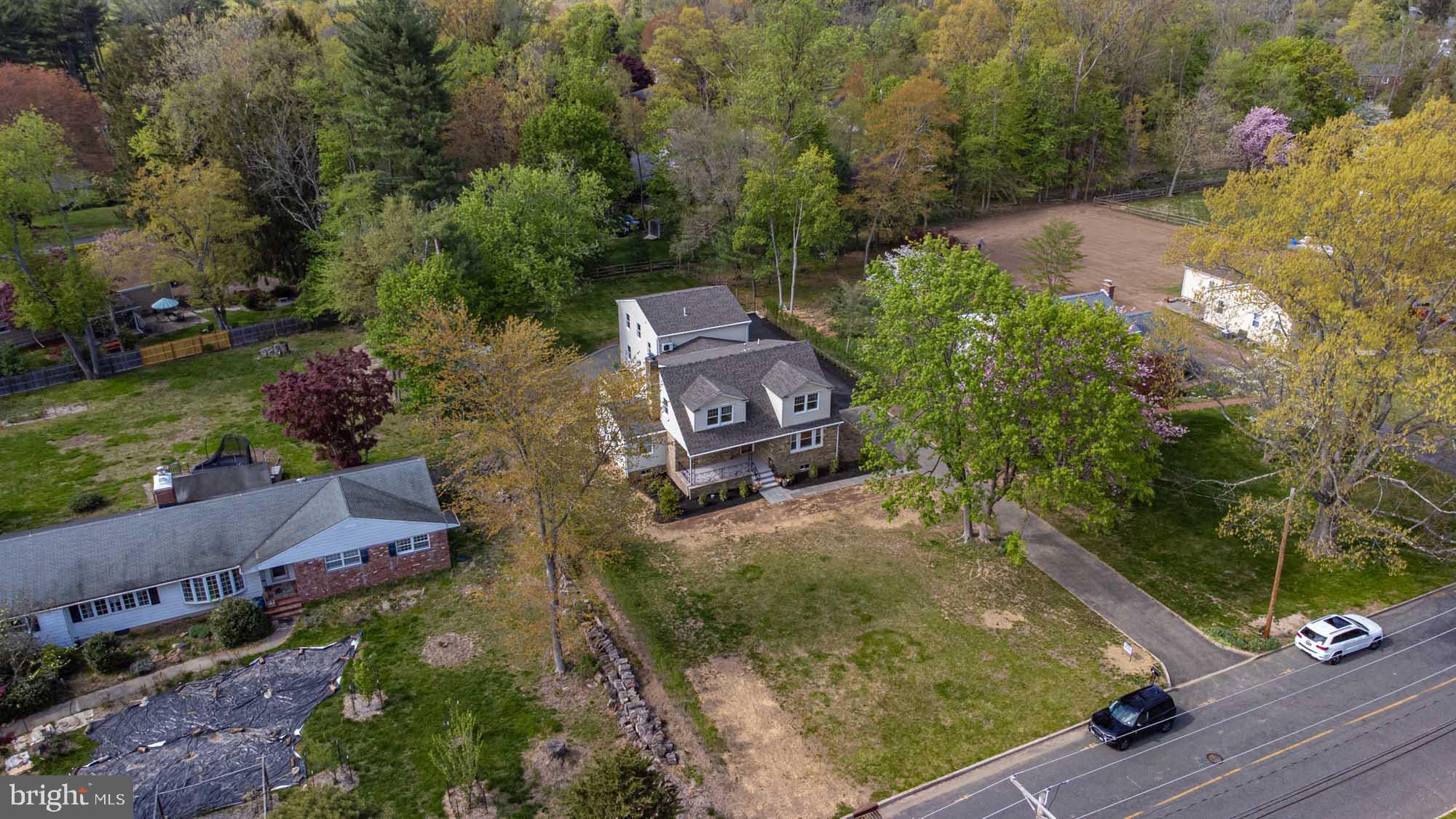48 Mountainview Court Ewing, NJ 08628 - Photo 62 of 63 an aerial view of a house with a yard basket ball court and outdoor seating