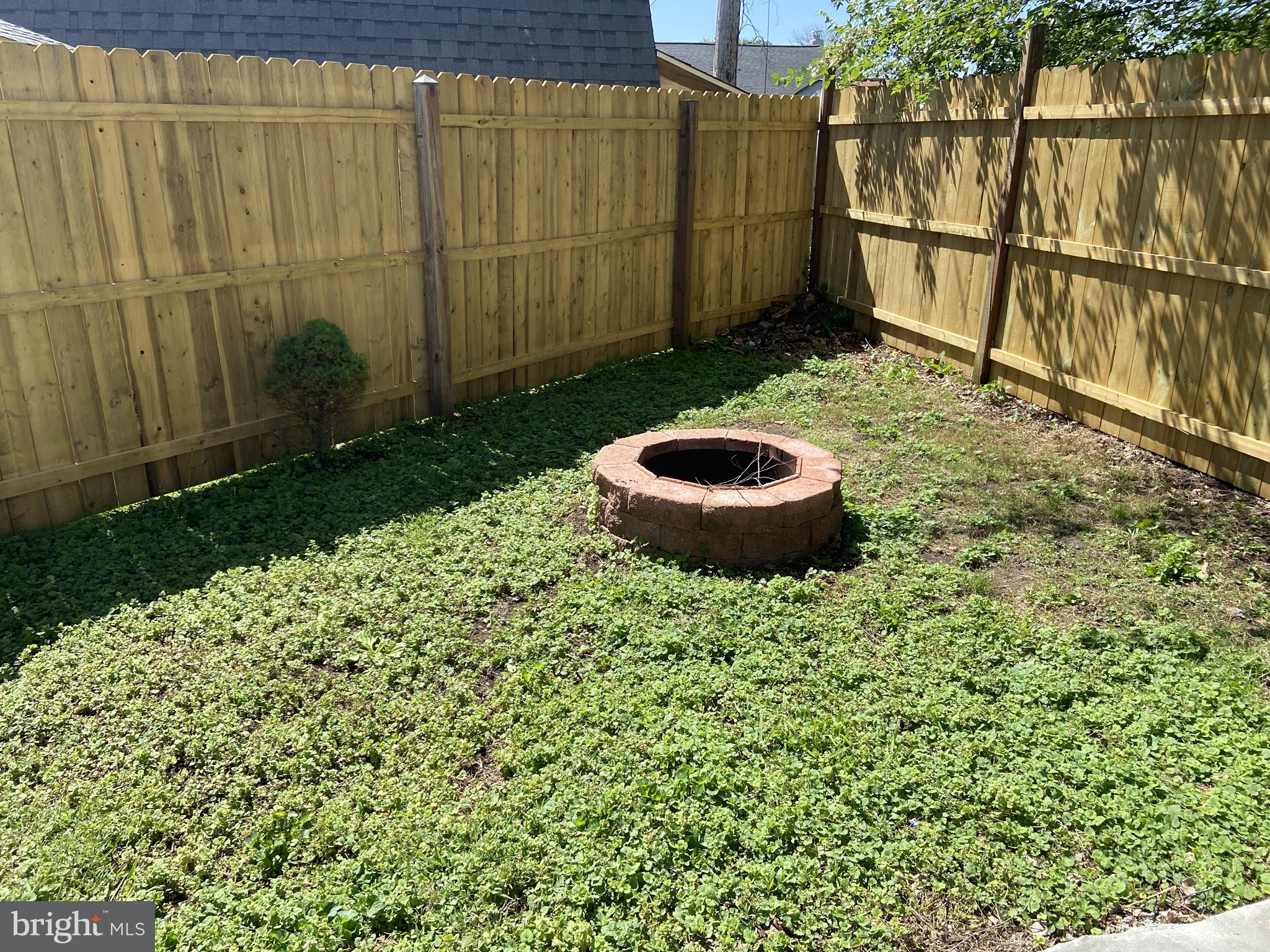 Fire pit in the backyard