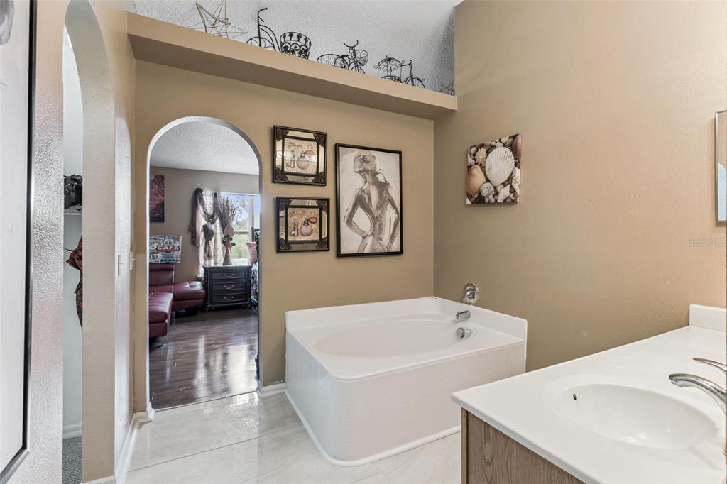 1849 Sunset Ridge Drive Mascotte, FL 34753 - Photo 19 of 29 a bathroom with a tub sink and mirror