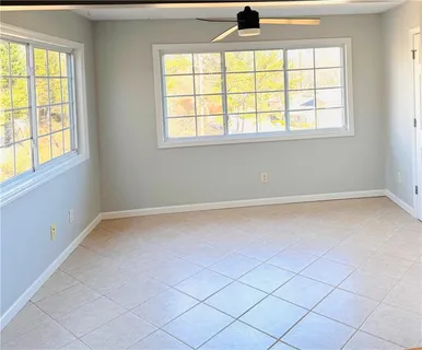 an empty room with a window