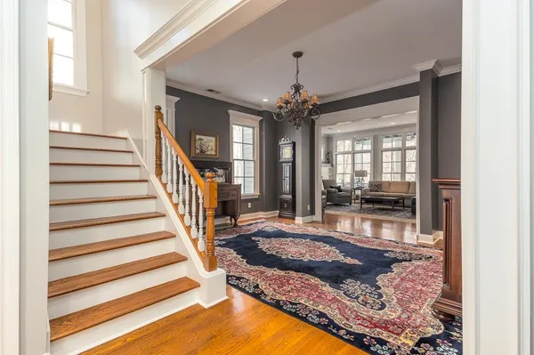 a living room with furniture and a couch
