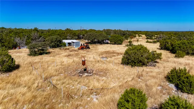a view of a yard with a tree