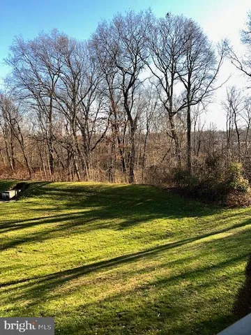 a view of a swimming pool with a yard