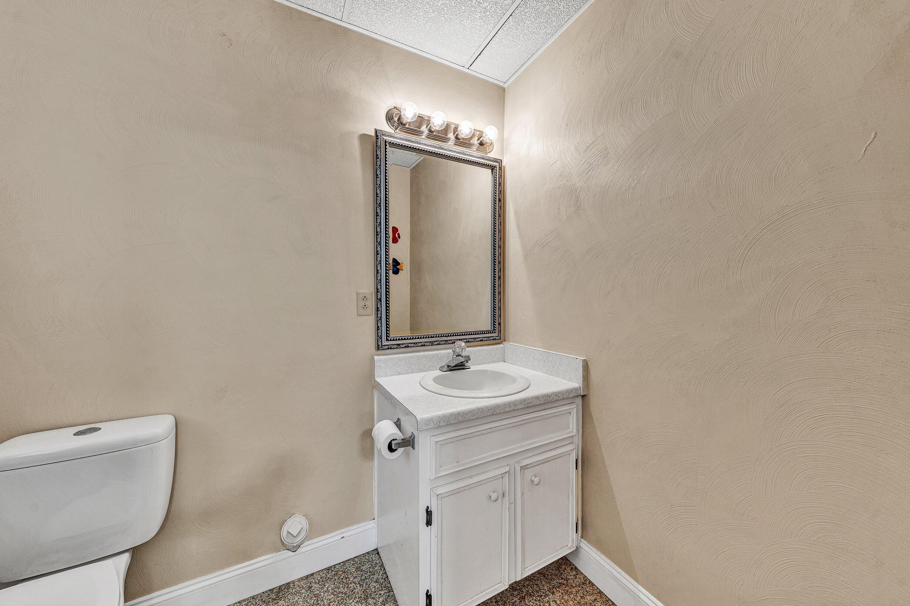 2228 Thomason Lane Goodview, VA 24095 - Photo 50 of 70 a bathroom with a sink a toilet and mirror