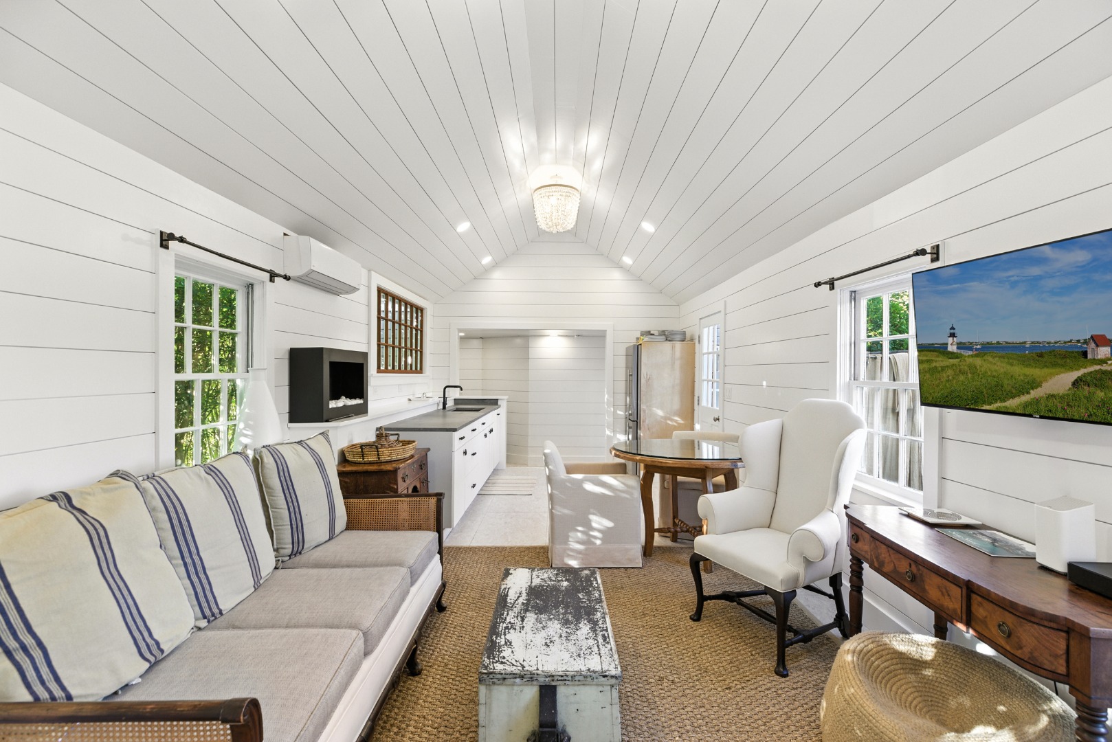 17 New Street Nantucket, MA 02554 - Photo 5 of 31 a living room with furniture and a flat screen tv