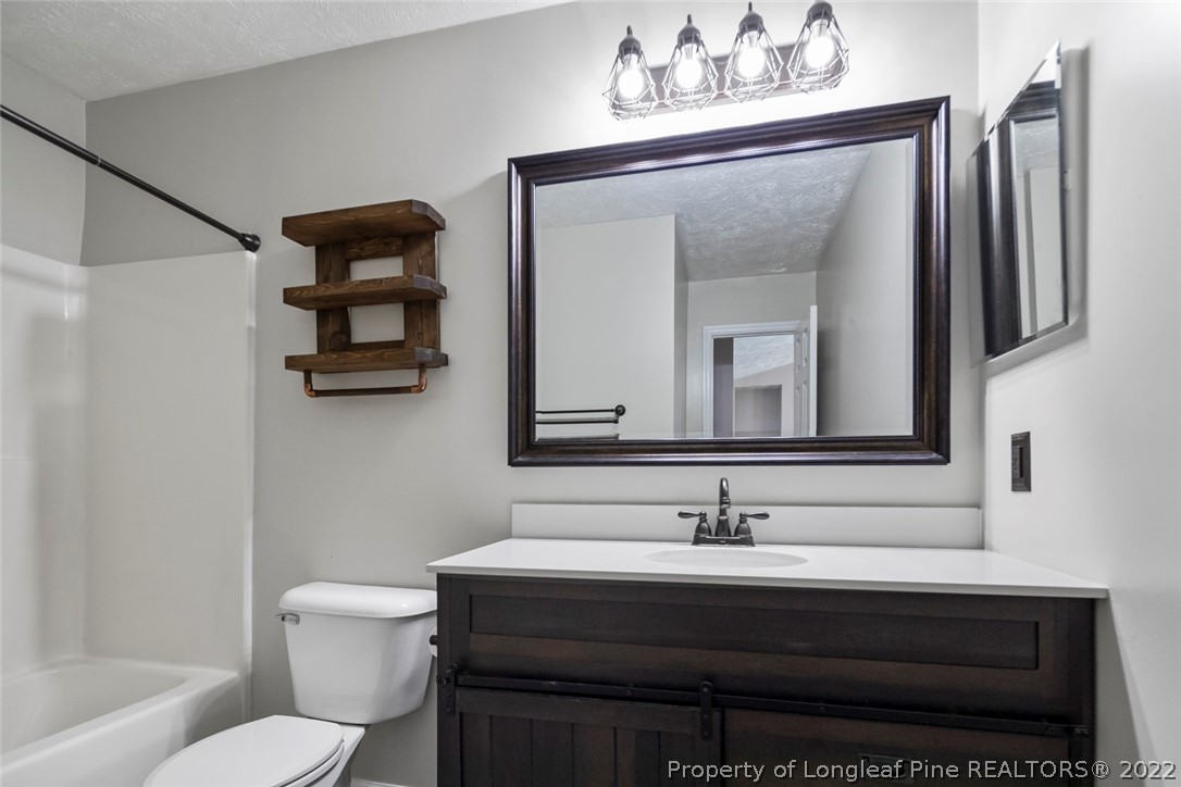 8209 Rockfish Road Raeford, NC 28376 - Photo 19 of 42 a bathroom with a sink vanity mirror and toilet