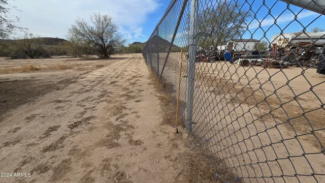 a view of backyard of a house
