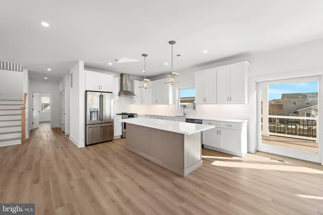 a view of a chandelier