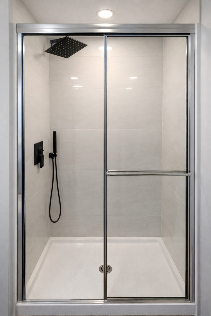 1125 Molitor Road, Unit B Aurora, IL 60505 - Photo 13 of 19 a bathroom with a glass shower door