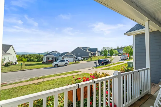 a view of a city from a balcony