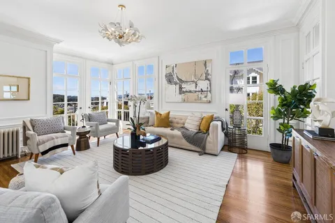 a view of a balcony from a window